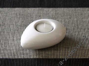 Śnieżno biały świecznik ceramiczny 12cm typu T-light [AZ02039]