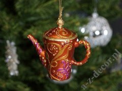 Imbryk pomarańczowy 8cm zawieszka na choinkę [AZ01610]