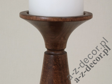 Wooden pillar candle holder 38cm [AZ01538]