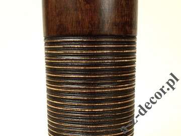 Wazon drewniany z prążkami 36cm [AZ00644]