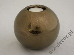 Cracked gold ceramic T-light holder 12cm [AZ02318]