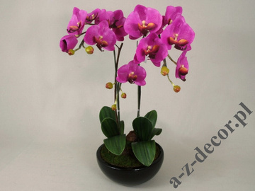 Sztuczna orchidea w doniczce 65cm [AZ01547]