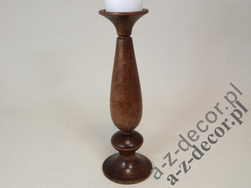 Wooden pillar candle holder 38cm [AZ01538]
