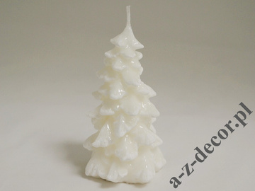 Świeca choinka biała 15cm [AZ02152]