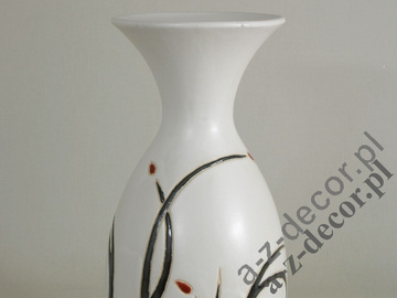 Earthenware vase with flower decoration 44cm [AZ01048]