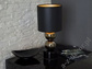 Złota lampka nocna PERLA II 56cm z czarnym abażurem [AZ02689]