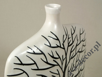 INGRID flat white ceramic vase 35cm [AZ00756]