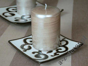 Grey brushed pillar candle 7x10cm [AZ02058]