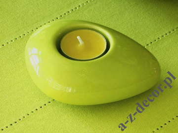 Świecznik ceramiczny zielony 12cm [AZ02038]