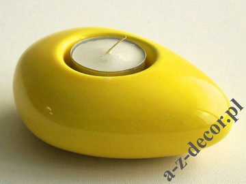 Żółty świecznik ceramiczny 12cm [AZ02040]