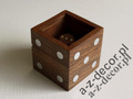 Pudełko drewniane 6x6x6cm z kośćmi [AZ01571]