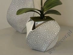 Biało szary wazon ceramiczny ELENA 20cm [AZ02535]