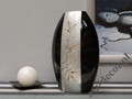 BAMBOO black decorated ceramic vase 50cm [AZ01406]