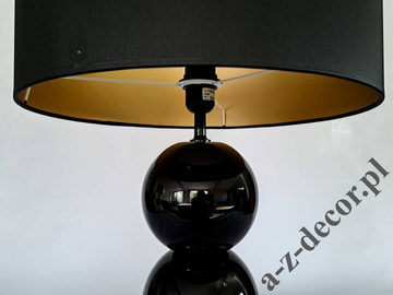 Lampa stołowa PERLA III CY czarna 68cm czarno-złoty abażur [AZ02765]