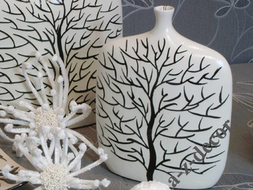 INGRID white ceramic vase 30cm [AZ00758]