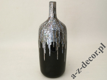 Czarny wazon ceramiczny z masą perłową 42cm [AZ01414]