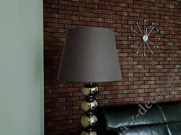 Lampa podłogowa PERLA IX TB 170cm ze złotymi kulami i brązowym abażurem [AZ02755]