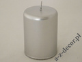 Silver velvet pillar candle 7x10cm [AZ02043]