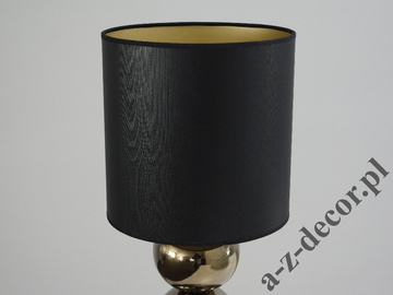 Złota lampka nocna PERLA II 56cm z czarnym abażurem [AZ02689]