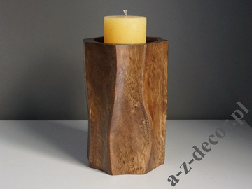 Wooden tealight candle holder 15cm [AZ01539]
