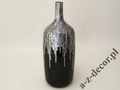 Black ceramic vase with raining design 42cm [AZ01414]