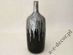 Black ceramic vase with raining design 42cm [AZ01414]