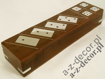 Woden  box with domino and dice [AZ01565]