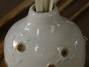 CLAUDIO earthenware vase 27cm decorated with brown flowers [AZ01051]