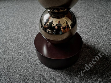 Lampa podłogowa PERLA IX TB 170cm ze złotymi kulami i brązowym abażurem [AZ02755]