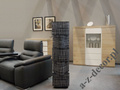 Lampa podłogowa z pięciu abażurów QUANTUM II czarna 33x130cm [AZ02224]