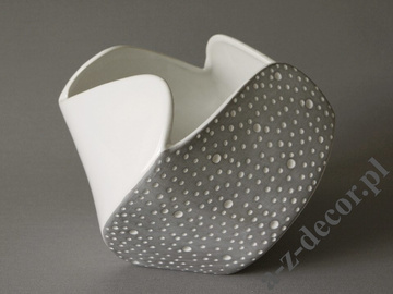 Biało szary wazon ceramiczny ELENA 20cm [AZ02535]