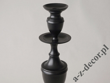 Black metal candle holder 53cm [AZ01956]