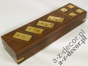 Pudełko 25x7x4,5cm z dominem i kośćmi [AZ01564]
