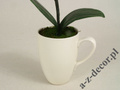 Sztuczna orchidea w białym kubku 36cm [AZ01139]