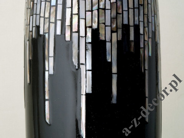 Czarny wazon ceramiczny z masą perłową 42cm [AZ01414]