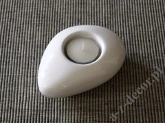 Śnieżno biały świecznik ceramiczny 12cm typu T-light [AZ02039]
