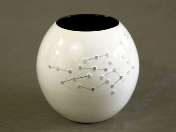 Dekorowany biały wazon ceramiczny 24cm [AZ01534]