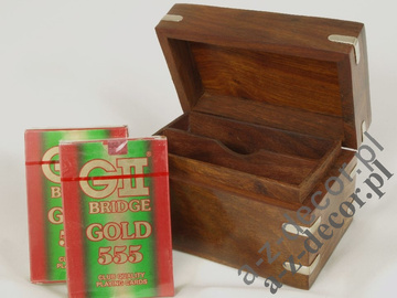 Decorative wooden box with cards [AZ01553]