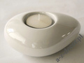 Śnieżno biały świecznik ceramiczny 12cm typu T-light [AZ02039]