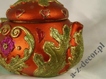 Imbryk cynober 8cm bombka na choinkę [AZ01615]