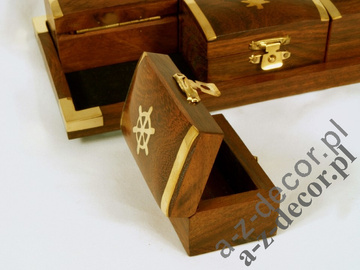 Wooden tray + 6 boxes 21x10x4cm [AZ01584]