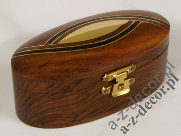 Oval wooden box for jewelry [AZ01574]