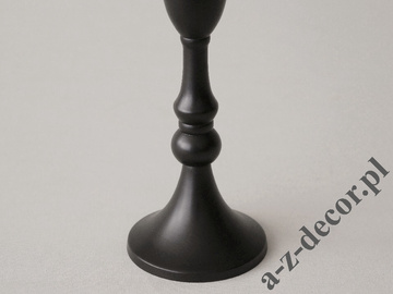 Czarny świecznik metalowy 34cm [AZ01955]