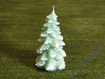 Branded turquoise X'mas tree candle 15cm [AZ02151]