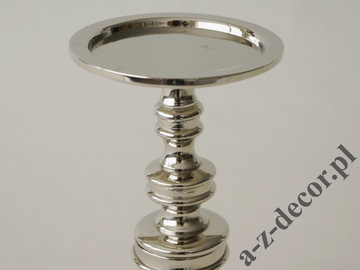 Klasyczny metalowy świecznik 27cm na grube świece [AZ01949]