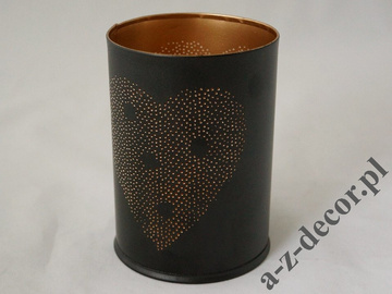 Metal candle holder with heart 10x14cm [AZ02169]