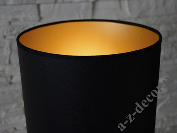 Złota lampka nocna PERLA II 56cm z czarnym abażurem [AZ02689]