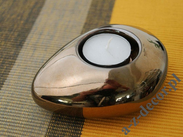 Świecznik ceramiczny złoty 12cm [AZ02034]