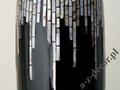 Black ceramic vase with raining design 42cm [AZ01414]