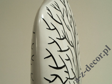 INGRID flat white ceramic vase 43cm [AZ00755]